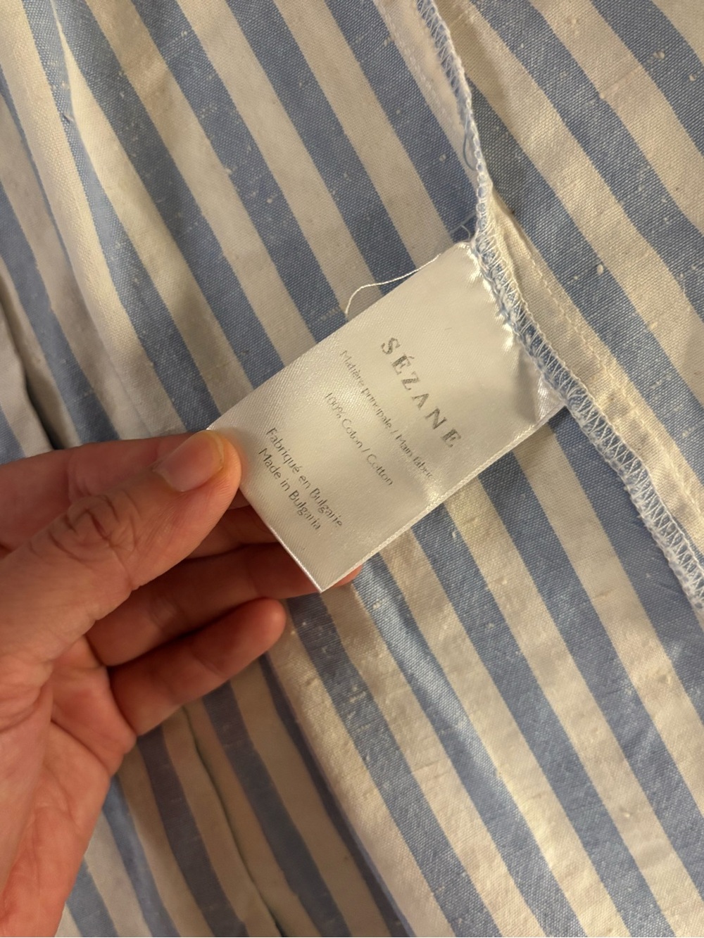 Sezane Striped Ruffle Button-Front Top 34 - Picture 4 of 4